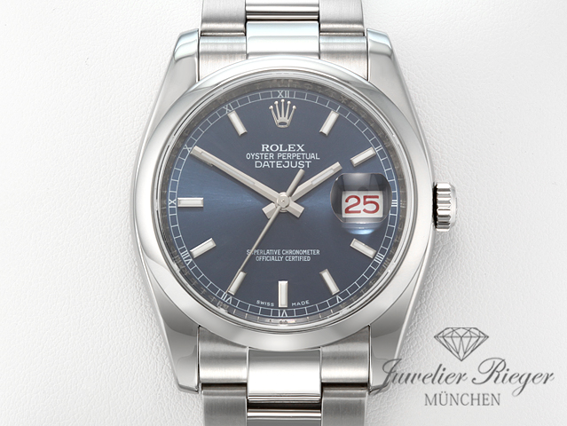 Bild 1 der Galerie: Rolex Datejust 36 mm 116200 Edelstahl 2014 LC100 Automatik Herrenuhr Damenuhr Stahl