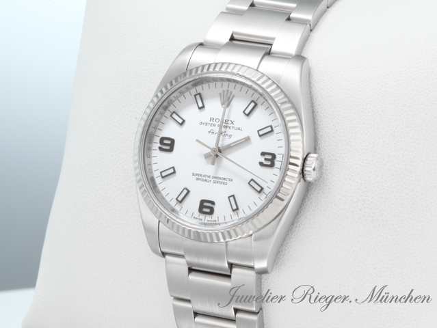 Bild 2 der Galerie: Rolex Airking 34 mm 114234 Edelstahl Weissgold 750 Automatik Medium Stahl