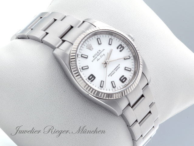 Bild 3 der Galerie: Rolex Airking 34 mm 114234 Edelstahl Weissgold 750 Automatik Medium Stahl