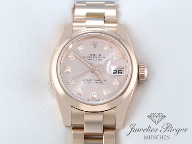 Bild 1 der Galerie: Rolex Lady Datejust 179165 2005 LC100 Rosegold 750 Diamanten Automatik Damen Gold