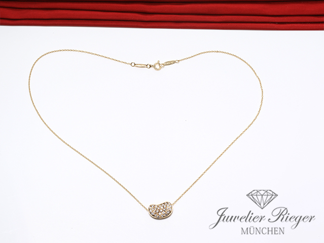 Bild 3 der Galerie: Tiffany & Co. Collier Elsa Peretti Bean 14,8 mm breit Gelbgold 750 Diamanten