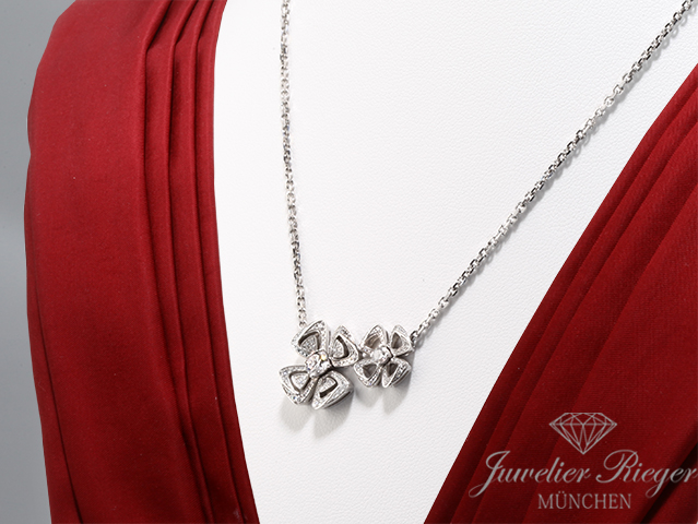 Produktbild eines Schmuckstücks. Bulgari Collier Fiorever Weissgold 750 Diamanten 2024 354489 Kette Gold