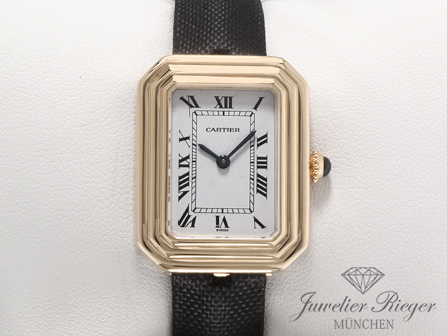 Bild 1 der Galerie: Cartier Cristallor Paris 78095 Gelbgold 750 Stoffband Handaufzug Lady Damen Gold