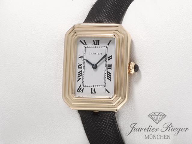 Bild 2 der Galerie: Cartier Cristallor Paris 78095 Gelbgold 750 Stoffband Handaufzug Lady Damen Gold