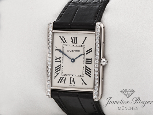 Bild 2 der Galerie: Cartier Tank Louis XL Weissgold 750 Diamanten 2020 WT200006 Handaufzug Gold
