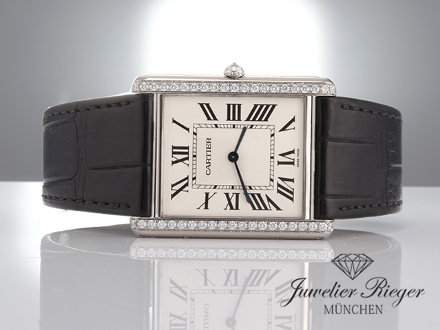 Bild 4 der Galerie: Cartier Tank Louis XL Weissgold 750 Diamanten 2020 WT200006 Handaufzug Gold