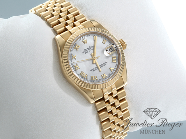 Bild 3 der Galerie: Rolex Datejust 31 mm Medium 178278 Gelbgold 750 Perlmutt Automatik Gold Damen