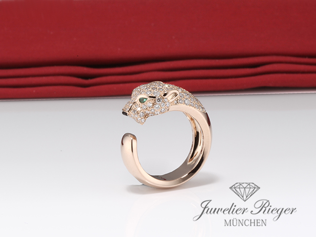 Bild 2 der Galerie: Cartier Ring Panthere Mittleres Modell Roségold 750 Diamanten Größe 52 N4742252