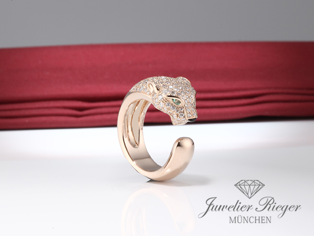 Bild 4 der Galerie: Cartier Ring Panthere Mittleres Modell Roségold 750 Diamanten Größe 52 N4742252