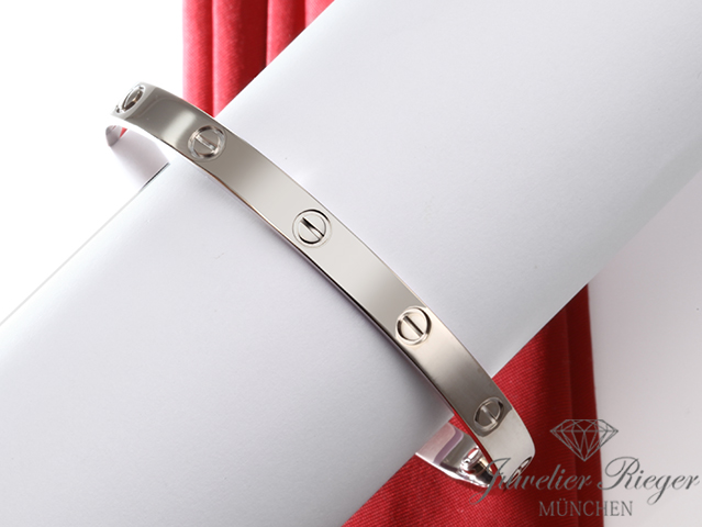 Produktbild eines Schmuckstücks. Cartier Armreif Love Weissgold 750 Größe 16 2020 Gold Armband Damen