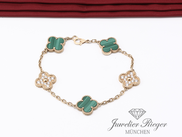 Produktbild eines Schmuckstücks. Van Cleef & Arpels Armband Vintage Alhambra Gelbgold 750 Diamanten VCARO7GQ00