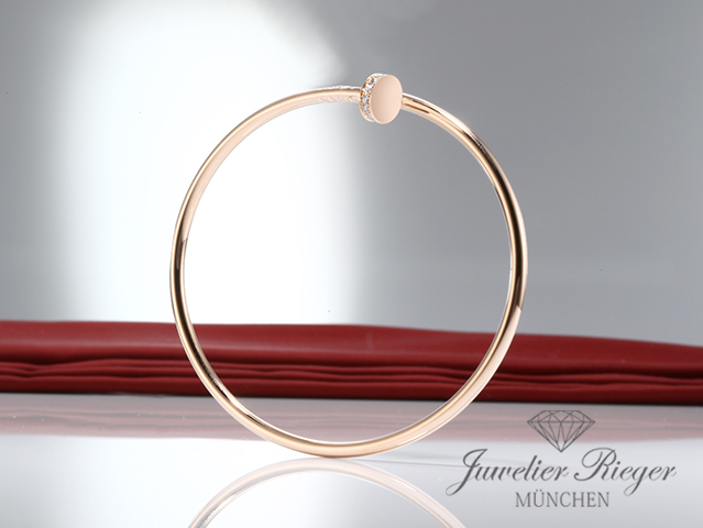 Bild 4 der Galerie: Cartier Armreif Juste un Clou SM Rosegold 750 Größe 19 2021 Diamanten Gold Damen