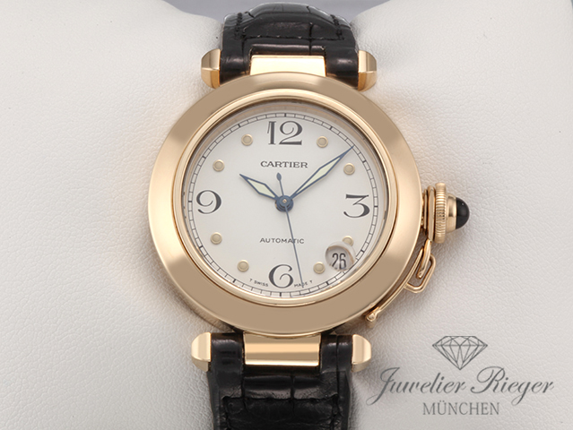 Bild 1 der Galerie: Cartier Pasha 35 mm Gelbgold 750 1998 W3013456 Automatik Leder Damen Herren Gold