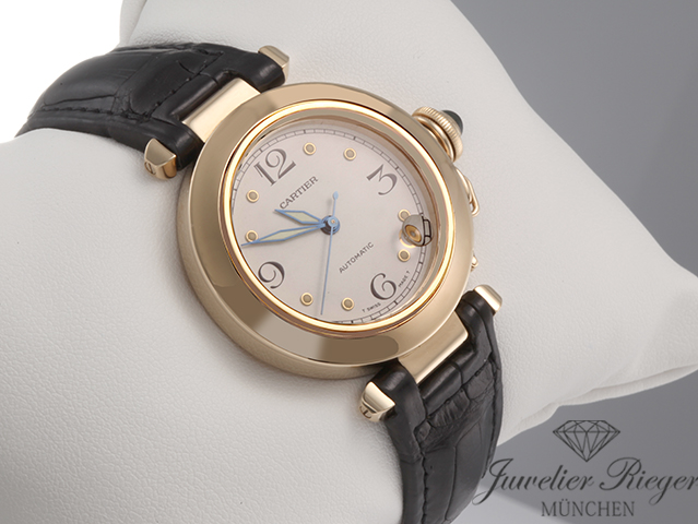 Bild 3 der Galerie: Cartier Pasha 35 mm Gelbgold 750 1998 W3013456 Automatik Leder Damen Herren Gold