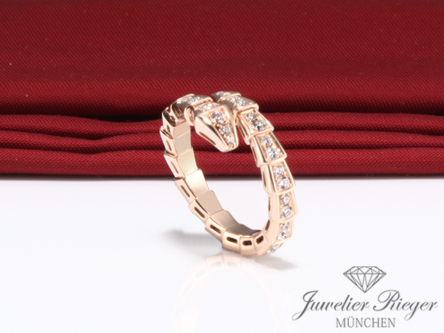 Bild 4 der Galerie: Bvlgari Ring Serpenti Viper Rosegold 750 Gr M 2019 Diamanten Brillanten Gold