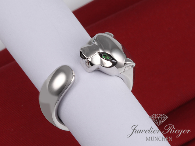 Bild 3 der Galerie: Cartier Ring Panthere Weissgold 750 Größe 54 2014 B4099552 Onyx Tsavorit Gold