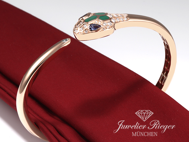 Bild 3 der Galerie: Bulgari Armreif Serpenti Seduttori Rosegold 750 Diamanten 2022 Gr M 356196 Gold
