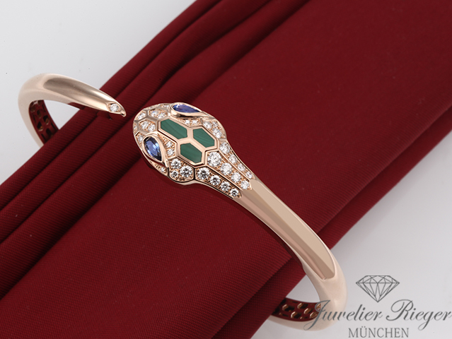 Bild 1 der Galerie: Bulgari Armreif Serpenti Seduttori Rosegold 750 Diamanten 2022 Gr M 356196 Gold