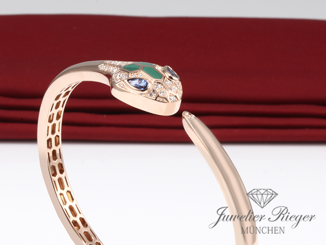 Bild 2 der Galerie: Bulgari Armreif Serpenti Seduttori Rosegold 750 Diamanten 2022 Gr M 356196 Gold