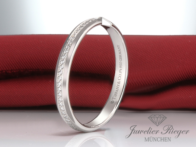 Bild 5 der Galerie: Tiffany & Co. Ring Nesting Narrow Band Platin 950 Diamanten Gr 63,5 Platinum
