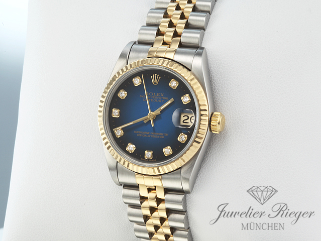 Bild 2 der Galerie: Rolex Medium Datejust Stahl Gelbgold 750 Diamanten Automatik Gold Stahl