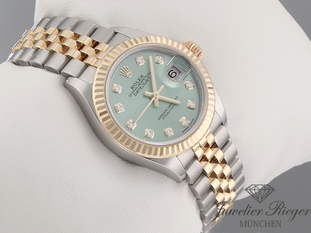 Bild 3 der Galerie: Rolex Lady Datejust 28 mm 279173 Edelstahl Gelbgold 750 Diamanten Automatik Gold