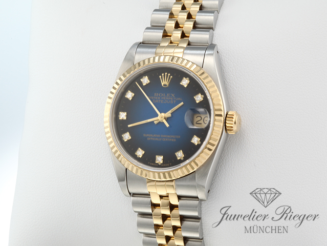 Bild 2 der Galerie: Rolex Medium Datejust 31 mm 68273 Stahl Gelbgold 750 Diamanten Automatik