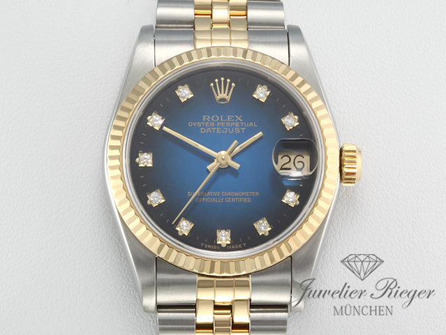 Bild 1 der Galerie: Rolex Medium Datejust 31 mm 68273 Stahl Gelbgold 750 Diamanten Automatik