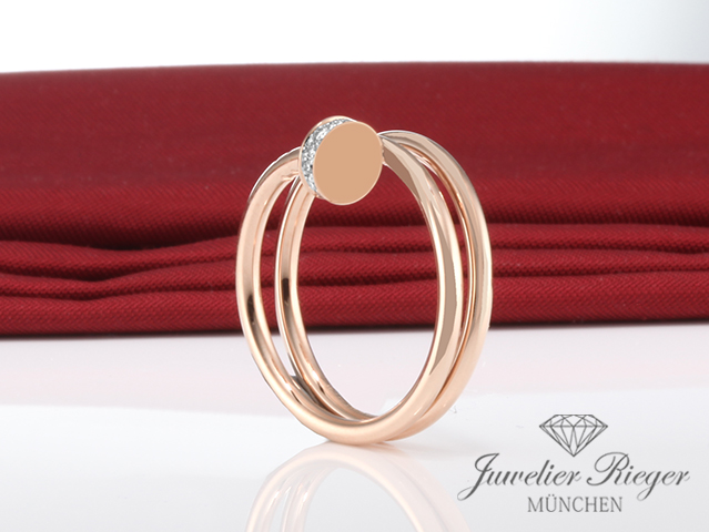 Bild 4 der Galerie: Cartier Ring Juste un Clou Doppelt Rosegold 750 Diamanten Gr 52 B4210852