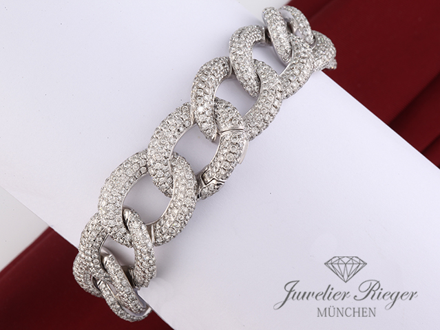 Bild 7 der Galerie: Danelian Diamant-Panzer-Armband Weissgold 750 Diamanten ca. 15,35 ct. Gold