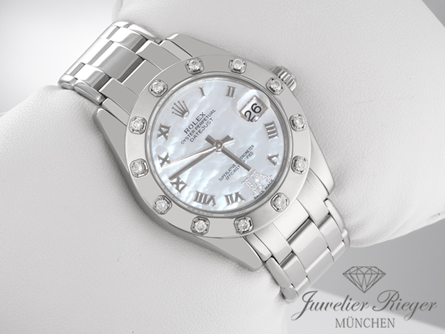 Bild 3 der Galerie: Rolex Pearlmaster 34 81319 2011 Weissgold 750 Perlmutt Diamanten Automatik
