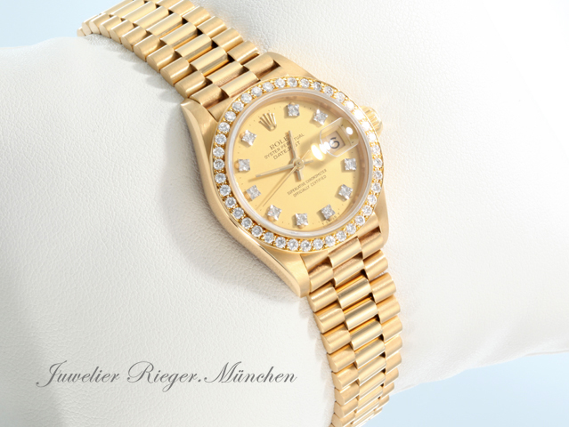 Bild 3 der Galerie: Rolex Lady Datejust Gelbgold 750 Diamanten Brillanten Automatik Gold Damen