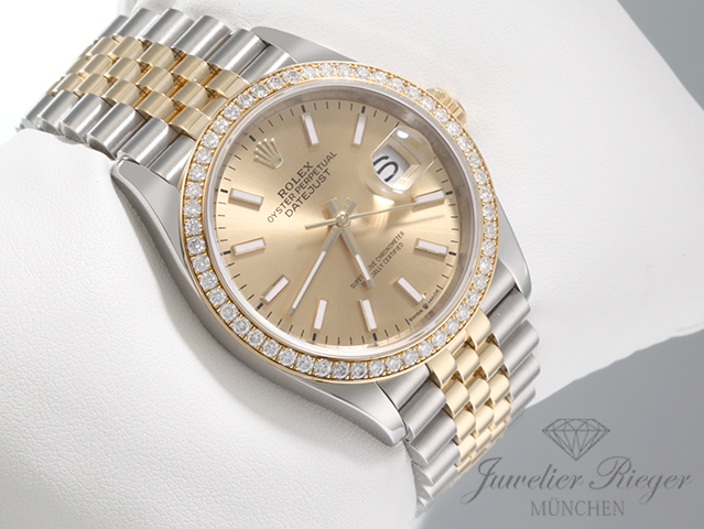 Bild 2 der Galerie: Rolex Datejust 36 126283 RBR 2019 Stahl Gelbgold 750 Diamanten Automatik Gold
