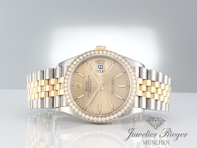 Bild 4 der Galerie: Rolex Datejust 36 126283 RBR 2019 Stahl Gelbgold 750 Diamanten Automatik Gold