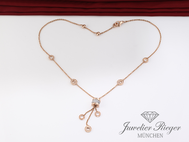 Bild 4 der Galerie: Bulgari Collier B-Zero 1 Rosegold 750 Diamanten Brillanten weisse Keramik Gold