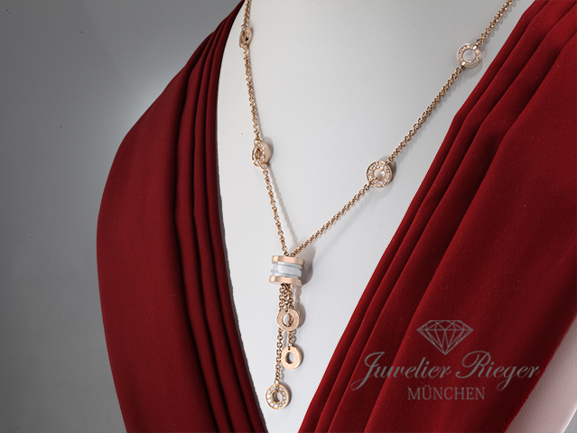 Bild 2 der Galerie: Bulgari Collier B-Zero 1 Rosegold 750 Diamanten Brillanten weisse Keramik Gold