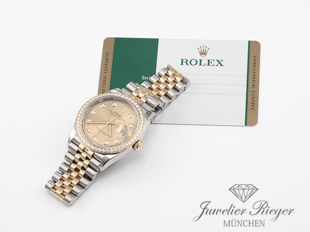 Bild 7 der Galerie: Rolex Datejust 36 126283 RBR 2019 Stahl Gelbgold 750 Diamanten Automatik Gold