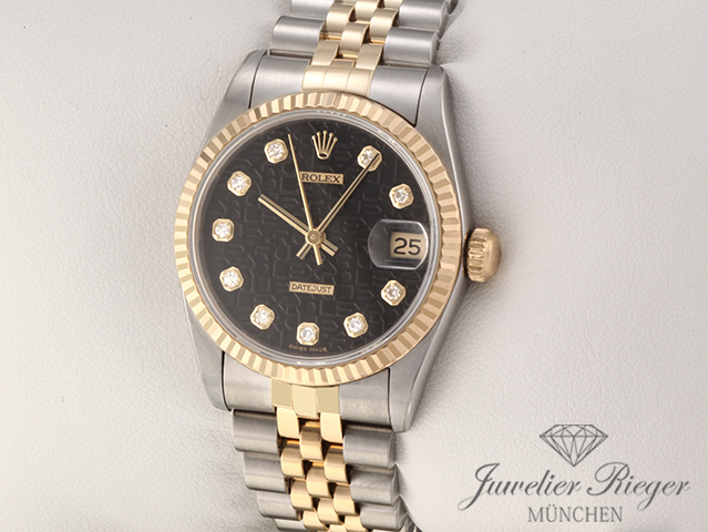 Bild 2 der Galerie: Rolex Medium Datejust Stahl Gelbgold 750 1999 Diamanten Automatik Gold Stahl