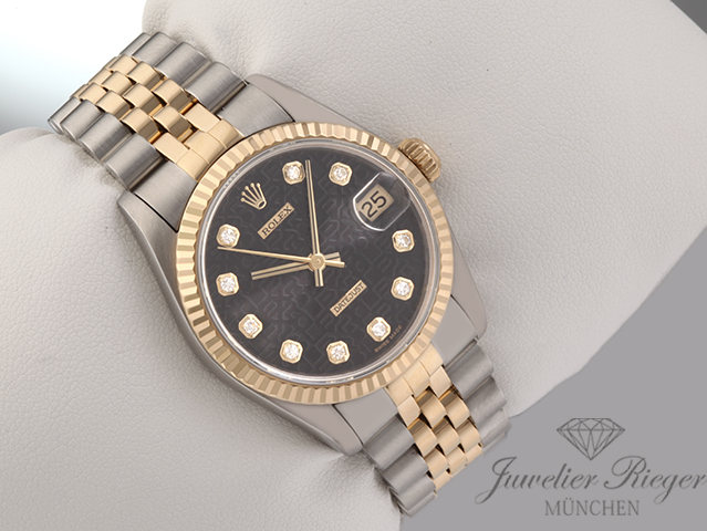 Bild 3 der Galerie: Rolex Medium Datejust Stahl Gelbgold 750 1999 Diamanten Automatik Gold Stahl
