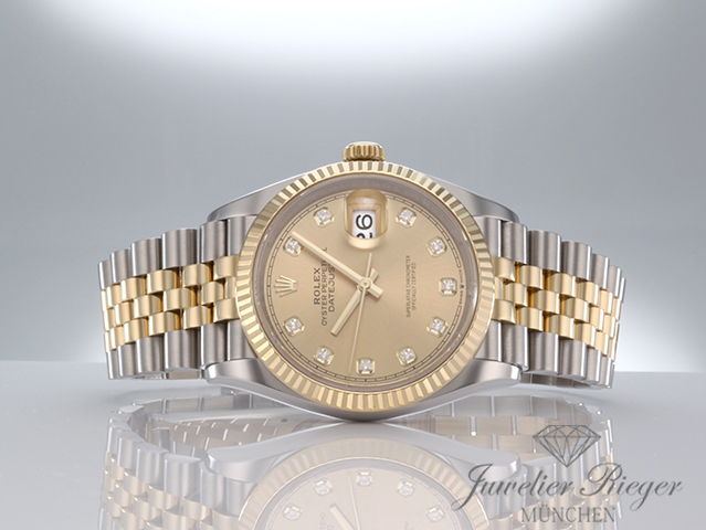 Bild 4 der Galerie: Rolex Datejust 36 126233 Edelstahl Gelbgold 750 Diamanten Automatik Gold
