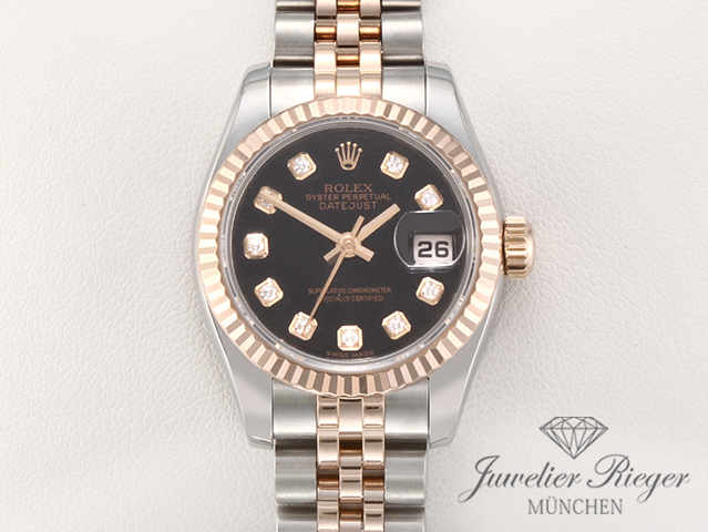 Bild 1 der Galerie: Rolex Lady Datejust 26 mm 179171 2011 Stahl Rosegold 750 Diamanten Automatik