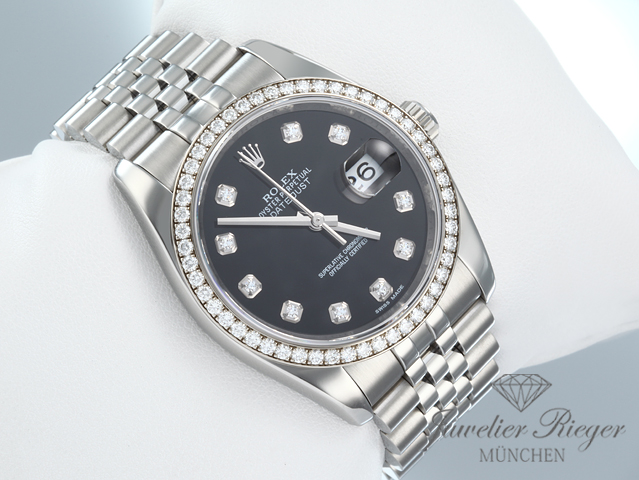 Bild 3 der Galerie: Rolex Datejust 36 mm 116244 2011 Stahl Weissgold 750 Diamanten Automatik Gold