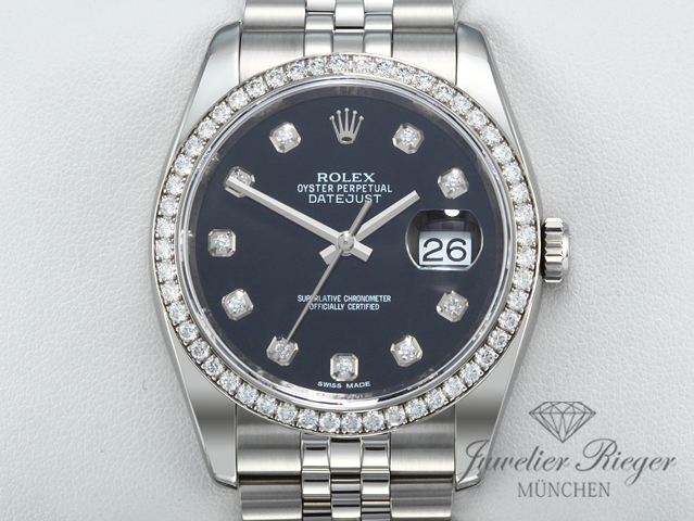Bild 1 der Galerie: Rolex Datejust 36 mm 116244 2011 Stahl Weissgold 750 Diamanten Automatik Gold