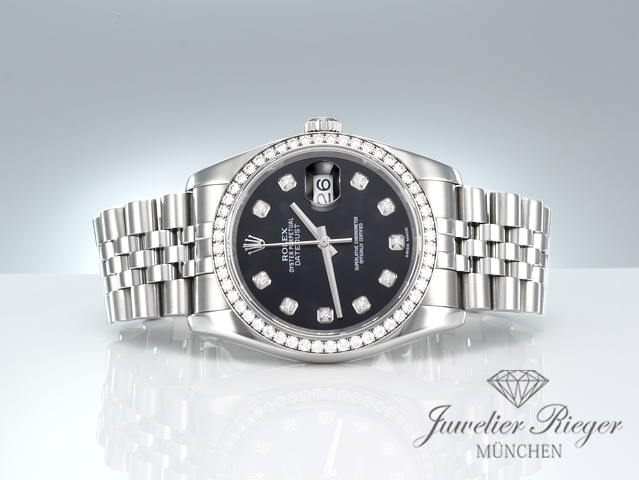 Bild 4 der Galerie: Rolex Datejust 36 mm 116244 2011 Stahl Weissgold 750 Diamanten Automatik Gold
