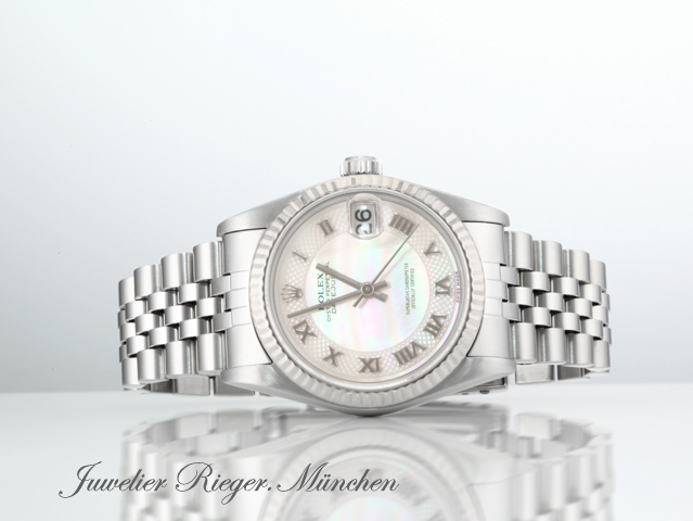 Bild 4 der Galerie: Rolex Medium Datejust 31 mm Stahl Weissgold 750 Perlmutt 2002 Automatik Gold