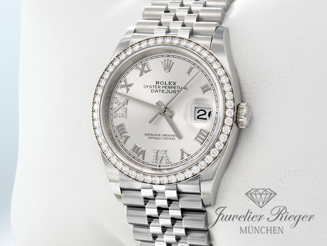 Bild 3 der Galerie: Rolex Datejust 36 126284 RBR 2020 LC100 Stahl Weissgold 750 Diamanten Automatik