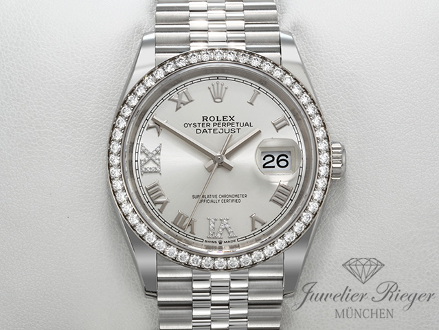 Bild 1 der Galerie: Rolex Datejust 36 126284 RBR 2020 LC100 Stahl Weissgold 750 Diamanten Automatik
