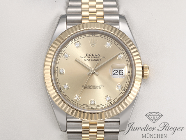 Bild 1 der Galerie: Rolex Datejust 41 126333 Edelstahl Gelbgold 750 Diamanten Automatik Gold