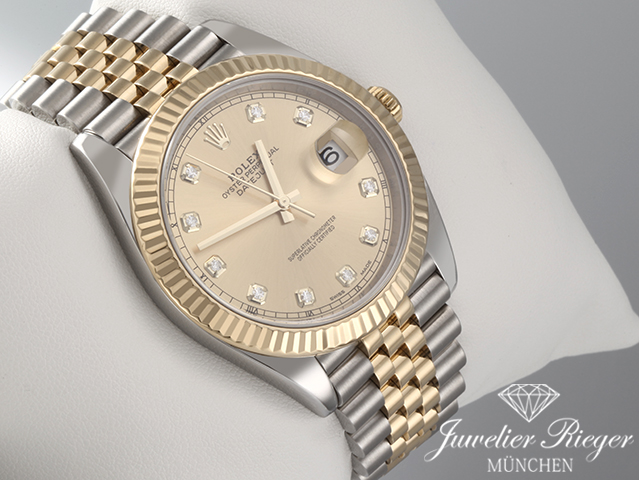 Bild 3 der Galerie: Rolex Datejust 41 126333 Edelstahl Gelbgold 750 Diamanten Automatik Gold