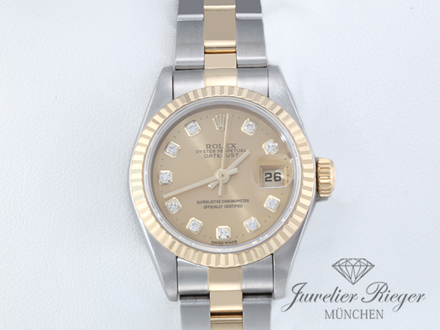 Bild 1 der Galerie: Rolex Lady Datejust Edelstahl Gelbgold 750 Diamanten 1995 Automatik Gold Stahl